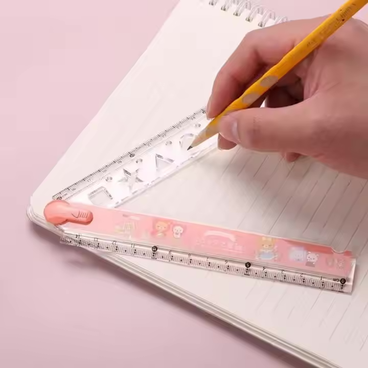 Cute Cartoon Animal Plastic Ruler - Jungle Theme Learning Supplies for Students