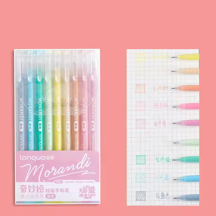 New Multicolor Morandi Gel Pen Set - Large Capacity Marking Pens for Students
