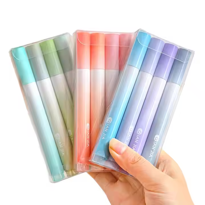 New Gradual Eye Protection Highlighter Set - Light Color Key Marker with Oblique Head