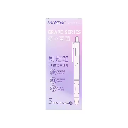 QuickDry Large-Capacity Cute Press Gel Pen for Students (5pcs)