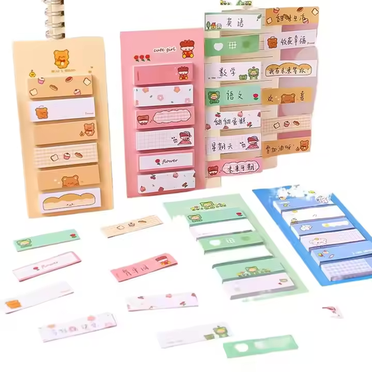 Cartoon Sticky Notes - Multifunctional Tags & Message Notes for Students and Office