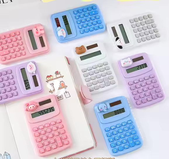 Cute Mini Portable Cartoon Calculator - Silicone Buttons for Students ...