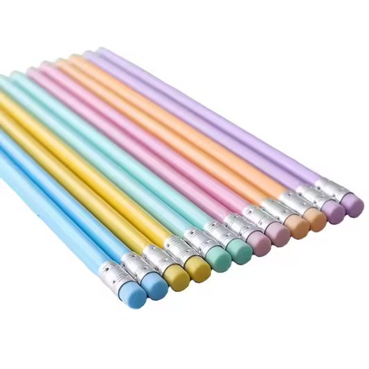 Macaron Color HB Triangle Pencil 10 Pcs - Smooth Rod for Orthotic Writing and Beginners