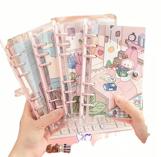 A6 Pink Spiral Binder Notebook - Adorable School Supplies for Students