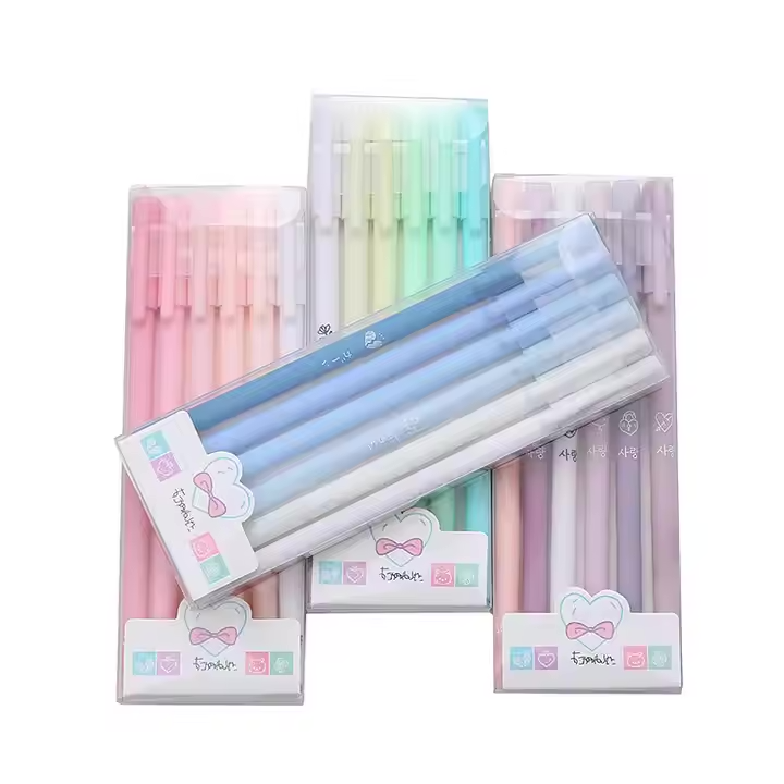 6-Piece Morandi Color Gel Pen Set - Stylish Stationery for Students
