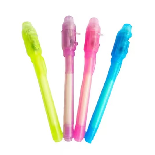 UV Invisible Ink Pen with LED Purple Light - Creative Fluorescent Magic Pen