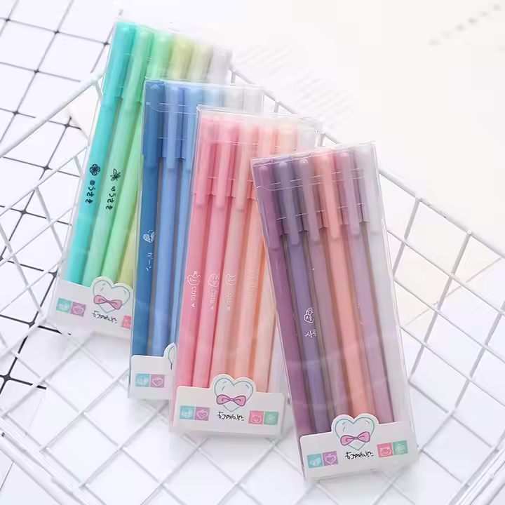 6-Piece Morandi Color Gel Pen Set - Stylish Stationery for Students