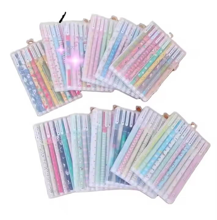 10-Piece Multicolor Cartoon Gel Pen Set - Stationery for Students