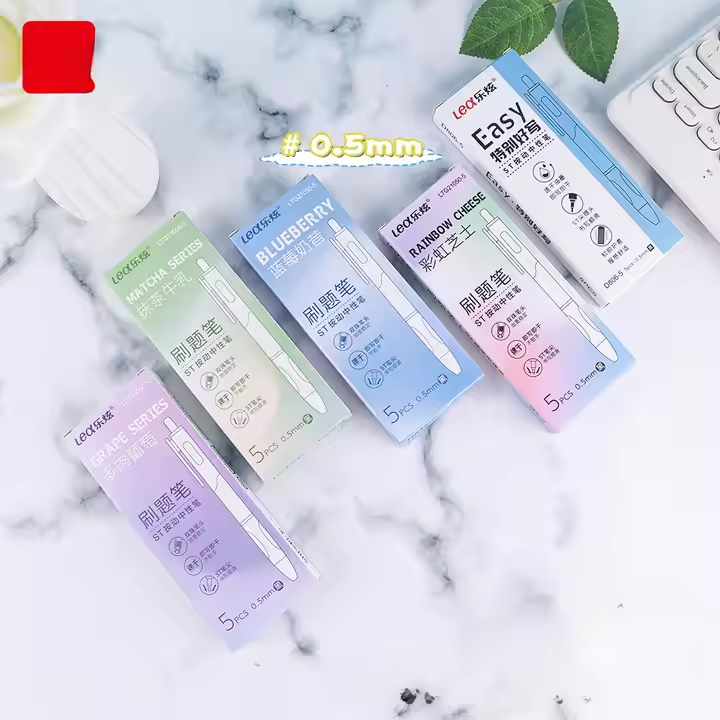 QuickDry Large-Capacity Cute Press Gel Pen for Students (5pcs)