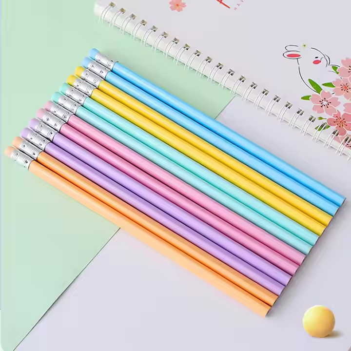 Macaron Color HB Triangle Pencil 10 Pcs - Smooth Rod for Orthotic Writing and Beginners