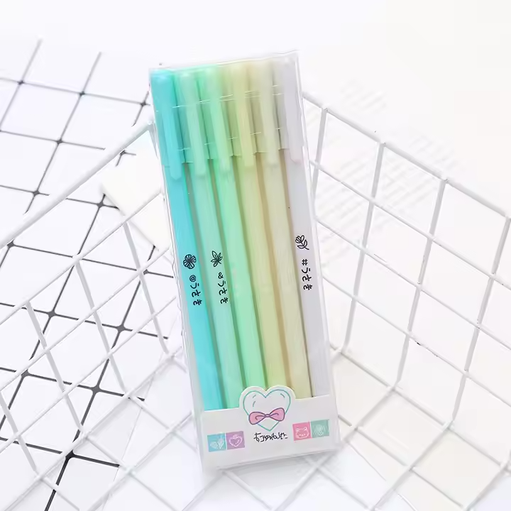6-Piece Morandi Color Gel Pen Set - Stylish Stationery for Students