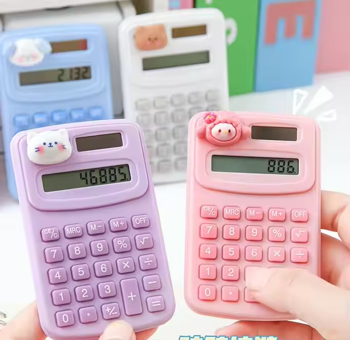 Cute Mini Portable Cartoon Calculator - Silicone Buttons for Students ...