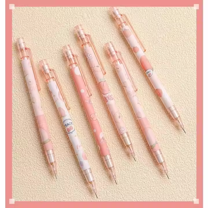 Creative Peach-Themed Erasable Automatic Pencil - Perfect for Students