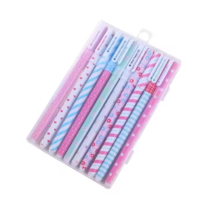 10-Piece Multicolor Cartoon Gel Pen Set - Stationery for Students