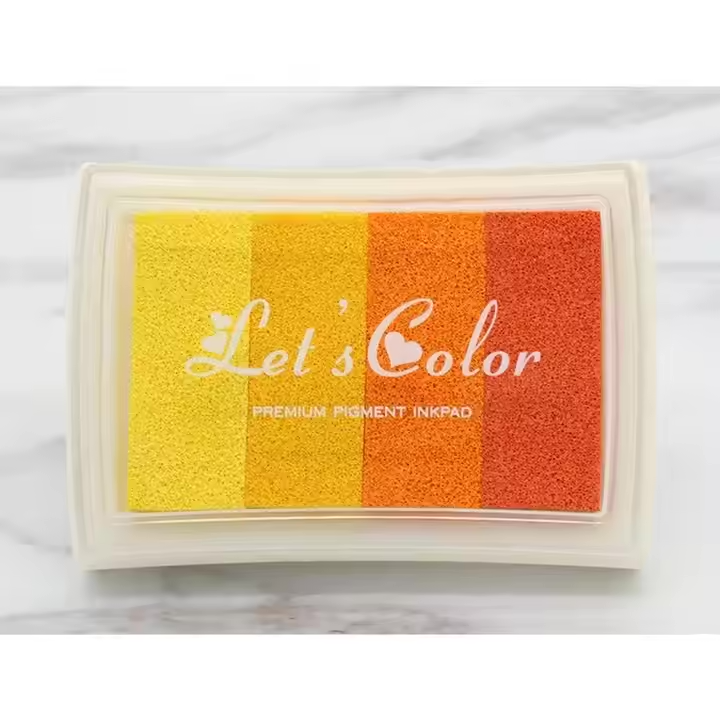 Multicolor Gradient Ink Pad Set - 6-Piece Stationery for Stamps and Printing