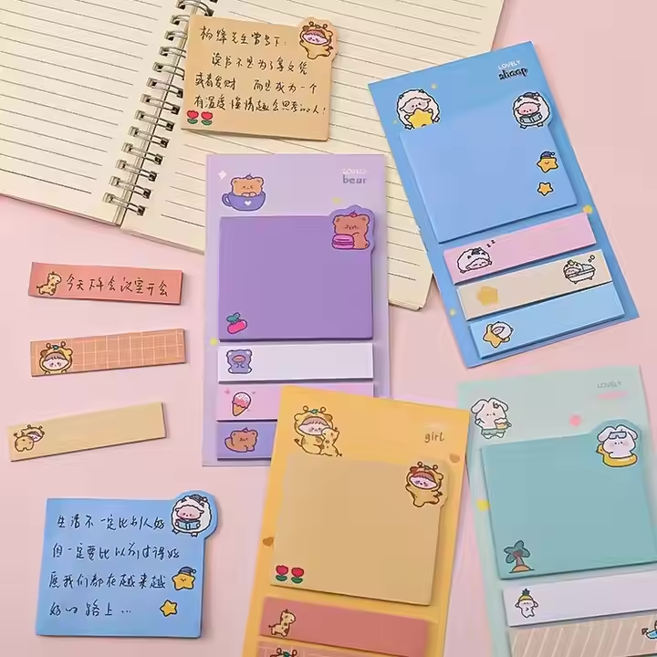 Cartoon Sticky Notes - Office & Student Classified Memo Index Stickers
