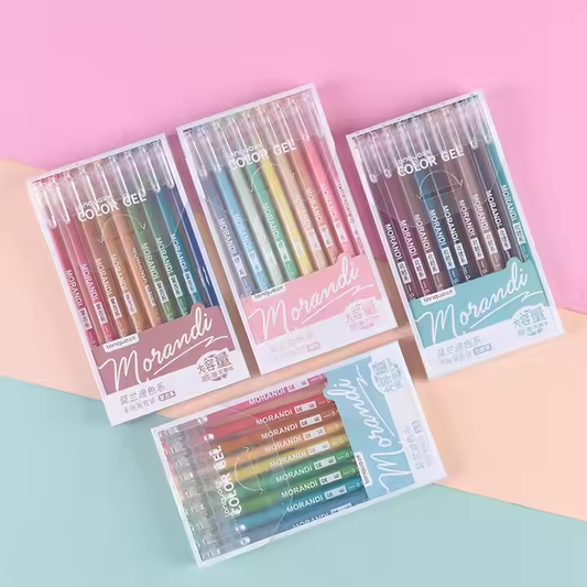 New Multicolor Morandi Gel Pen Set - Large Capacity Marking Pens for Students