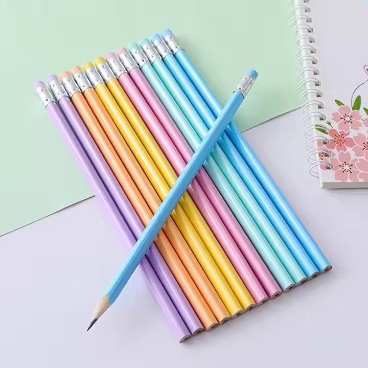 Macaron Color HB Triangle Pencil 10 Pcs - Smooth Rod for Orthotic Writing and Beginners