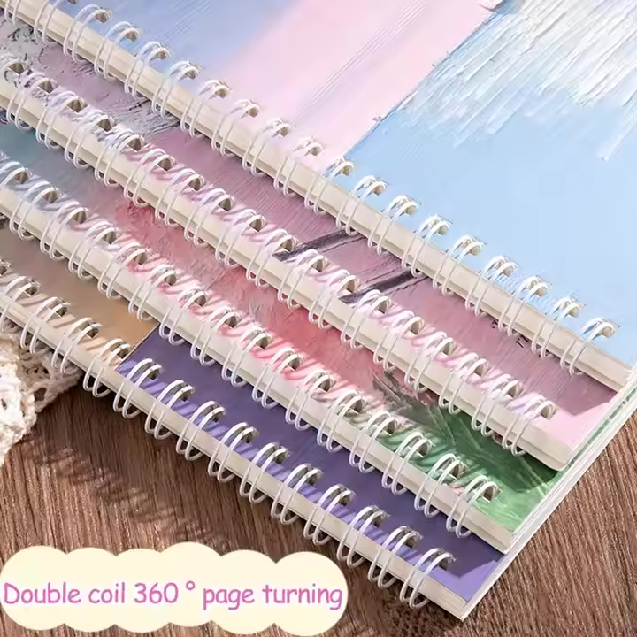 A5 Spiral Coil Lined Notebook - High-Quality Korean Stationery for Students