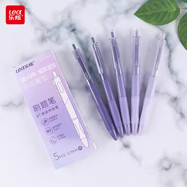 QuickDry Large-Capacity Cute Press Gel Pen for Students (5pcs)