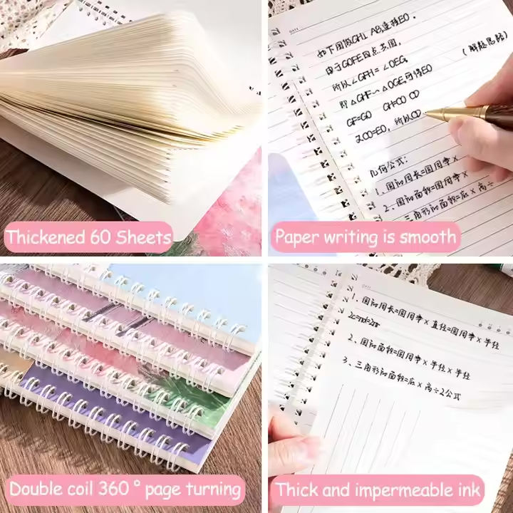 A5 Spiral Coil Lined Notebook - High-Quality Korean Stationery for Students