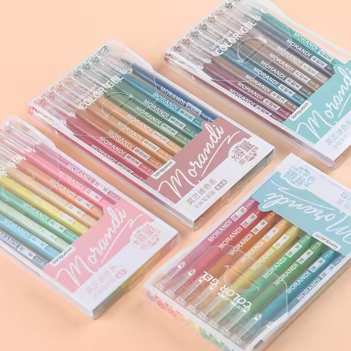 New Multicolor Morandi Gel Pen Set - Large Capacity Marking Pens for Students