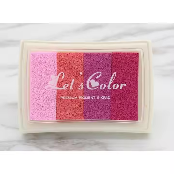 Multicolor Gradient Ink Pad Set - 6-Piece Stationery for Stamps and Printing
