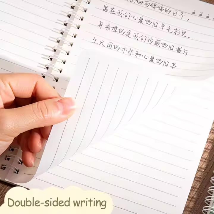 A5 Spiral Coil Lined Notebook - High-Quality Korean Stationery for Students