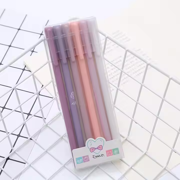 6-Piece Morandi Color Gel Pen Set - Stylish Stationery for Students