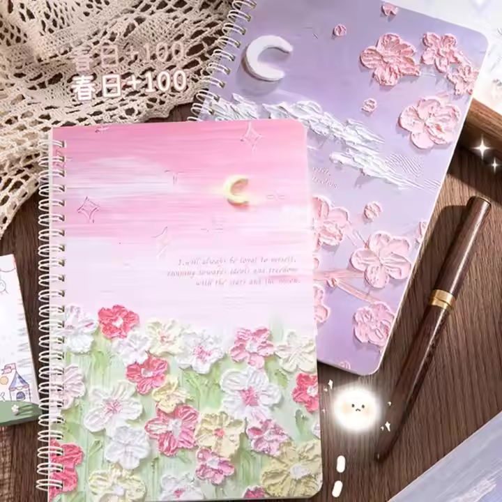 A5 Spiral Coil Lined Notebook - High-Quality Korean Stationery for Students