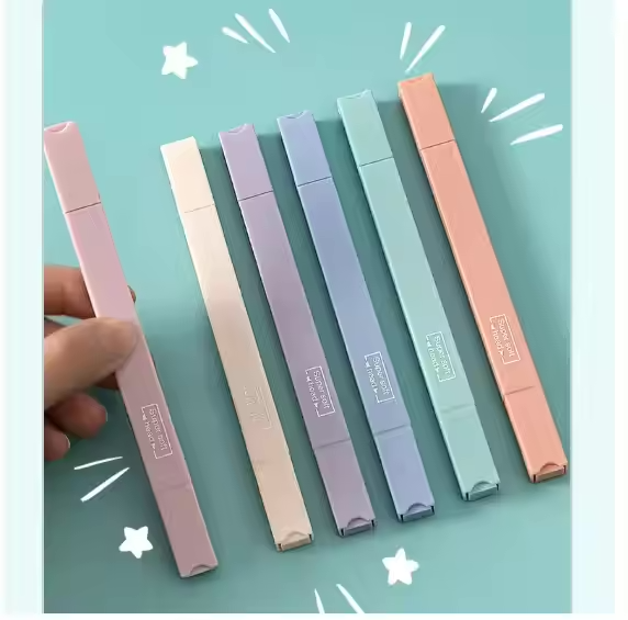 6-Piece Fluorescent Highlighter Set - Morandi Design Markers for Cute Stationery