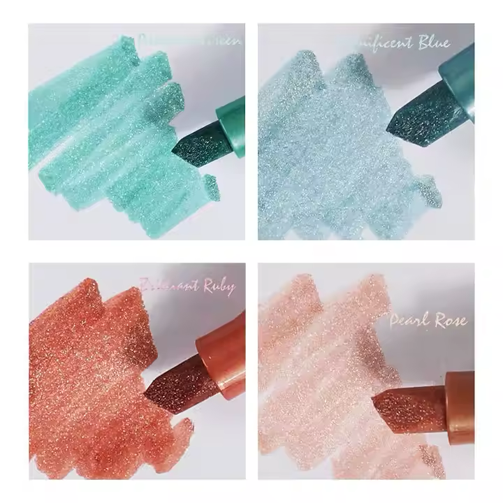 Cute 8-Color Mini Highlighter Glitter Pen Set - Perfect for Students