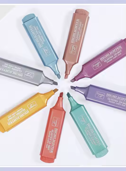 Cute 8-Color Mini Highlighter Glitter Pen Set - Perfect for Students