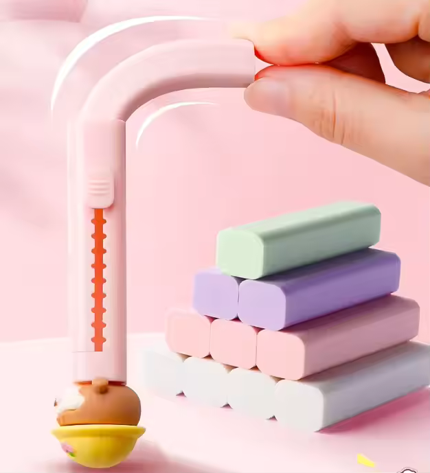 Creative Push-Pull Eraser - Safe, Non-Toxic, and Cute Design for Students