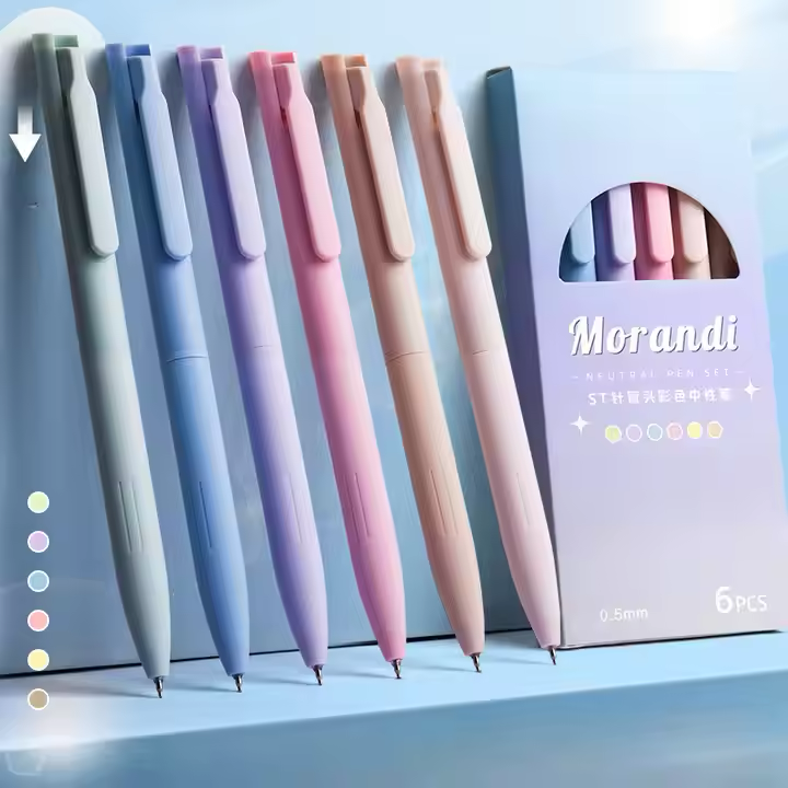 Morandi Color Gel Pen Set - Quick-Drying High-Value Markers for Students & Note-Taking