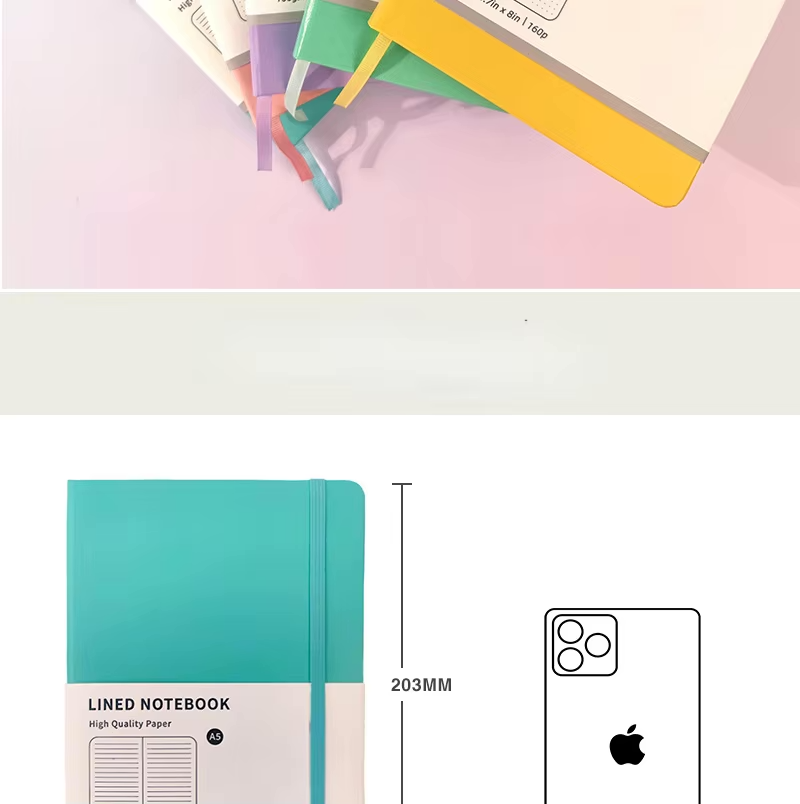 Macaron A5 Hardcover Strap Notebook - Minimalist & Creative Office Journal